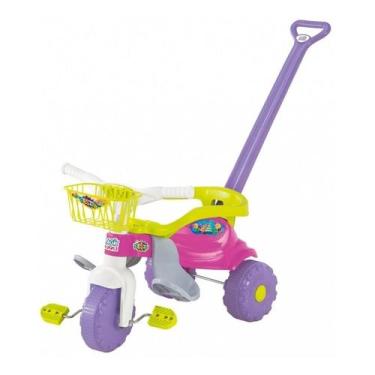 Imagem de Triciclo Infantil com Empurrador Tico Tico Rosa - Magic Toys