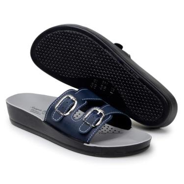 Imagem de Sandália Ortopédica Feminina extremo Conforto p/gravidas idoso Original Terapia dos pés (MARINHO, BR, Adulto, Numérico, 38)