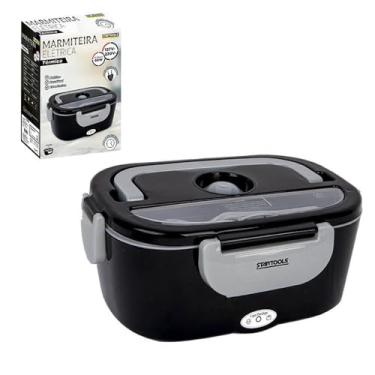 Imagem de Marmiteira Elétrica Térmica, 1,5L, Bivolt 127-220V, 60W, Preta, com Compartimentos e Colher