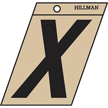 Imagem de Hillman 839446 8,3 cm Letreiro autoadesivo com corte em ângulo letra X, dourado e preto Mylar, 9 x 7 cm 1 placa