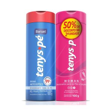 Imagem de Kit Antisséptico Tenys Pé Baruel Pó Original 100g + Pó Woman 100g