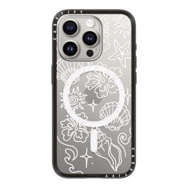 Imagem de CASETiFY Capa compacta para iPhone 15 Pro [fina e elegante/compatível com Magsafe/1,2 m. 2X proteção contra quedas de grau militar] - Sea Shore - Preto transparente