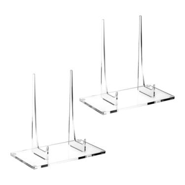 Imagem de Generic Suporte de prato para porta-retratos de exibição Suporte de mesa vertical transparente de prato para menu, placa, foto, livro, 2 Unidades