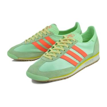 Imagem de adidas Originals SL72 Tênis feminino, Semiverde cintilante/laranja solar/branco, 34