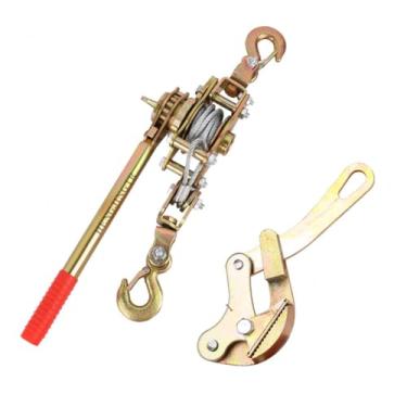 Imagem de HENGJINGTR 1T Pulla de guincher de guincho de guincha automotiva, com guincho de cabo de guincho manual a cabo, força de tração forte, adequada para bens fixos e projetos de construção,1t