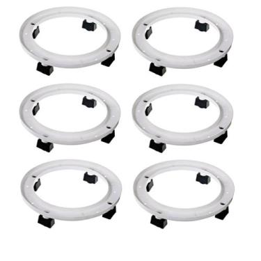 Imagem de Kit 6 Suportes Botijão de Gás C/ Rodas Branco 28,5x5Cm - Nitron