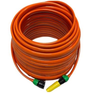 Imagem de Mangueira de Jardim 5 Metros Anti-Torção, Laranja, com Conectores Verde/Amarelo, Resistente a Dobras