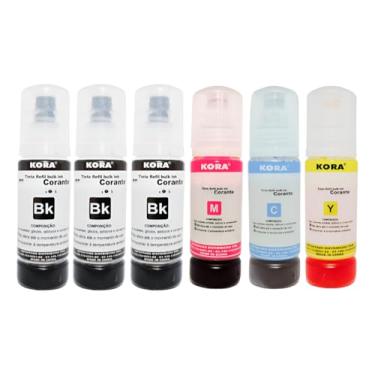 Imagem de 6 Tintas para Epson T504 544 Impressoras L4150 L4160 L6270 L4260 L3150 L3110 L3250 L3210 L5190 L1250 L5290 70mL