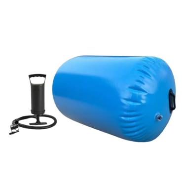 Imagem de KiBcsLic Tapete inflável para ginástica, rolo de ar, treino de flexão para trás, equipamento de ginástica portátil multifuncional para uso doméstico, Azul