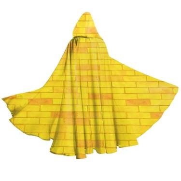 Imagem de YETTA YANG Brick Road Roupão com capuz dourado amarelo Halloween para mulheres, festas de fim de ano, moletons com capuz, capa masculina, fantasias de cosplay