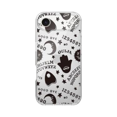 Imagem de Blingy's Capa para iPhone 17 Air, Cool Spooky Oujia Witchcraft Design Transparente Macio TPU Proteção Transparente Capa Transparente 16.8 cm (Padrão Ouija)