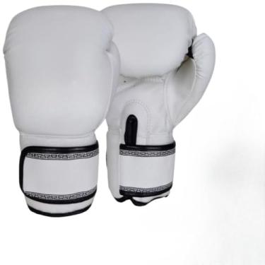 Imagem de Luva De Boxe Muay Thai + Bandagem + Bucal + Case Kickboxing (B/Preto,14oz)