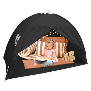 Imagem de Barraca de dossel para cama, barraca de dormir blecaute portátil, chalé com corrente de ar para quarto, barracas versáteis, robustas, grandes, de privacidade, espaço para dormir, quarto com correntes