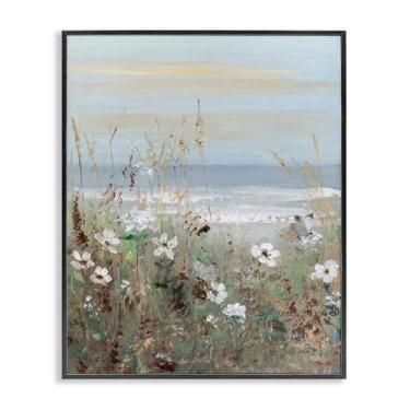 Imagem de Stupell Industries Pintura de flores silvestres litorais arte giclée emoldurada preta, design por Sally Swatland, 76 x 61 cm