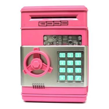 Imagem de Cofre Digital EletrôNico Com Senha E Alarme - Puxador AutomáTico Para Notas E Moedas, Cores Rosa, Azul, Preto(ROSA)