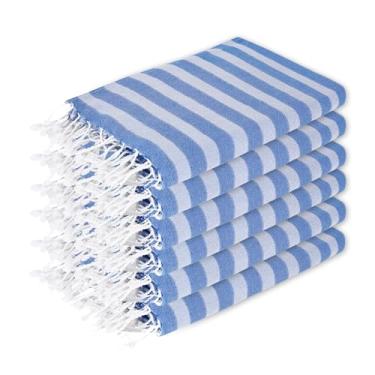 Imagem de Organix Toalha de praia Fouta turca 100% algodão, pacote com 6, 91 cm x 183 cm, toalha de banho de secagem rápida sem areia, toalha de viagem leve extra grande para adultos, macia e durável absorvente