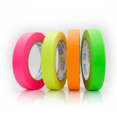 Imagem de Kit com 4 Cores de Fita Crepe Fluorescente 18mm x 50m - Nastro