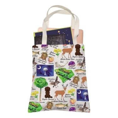 Imagem de Bolsa de compras reutilizável South Carolina Palmetto State Vacation Lover Bolsa de compras SC Presente de viagem para BFF Mom Dad (Carolina do Sul-S)