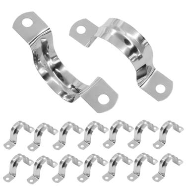 Imagem de Hordion 16 peças 1-3/20.3 cm suporte de alça de dois furos, braçadeira de conduíte de aço inoxidável M35 rígida para tubo de fixação