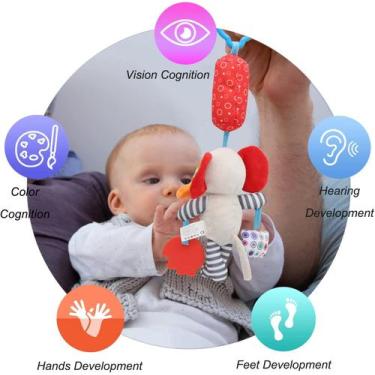 Imagem de Brinquedos de cadeirinha de bebê, chocalho de pelúcia macio infantil, 