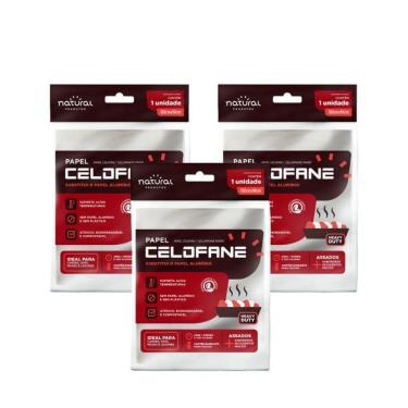 Imagem de 3 Papel Celofane Assa Facil Alimentos Natural - 100Cm X 90Cm