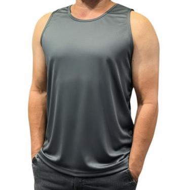 Imagem de regata masculina lisa poliéster tamanho gg marca toqref, Chumbo