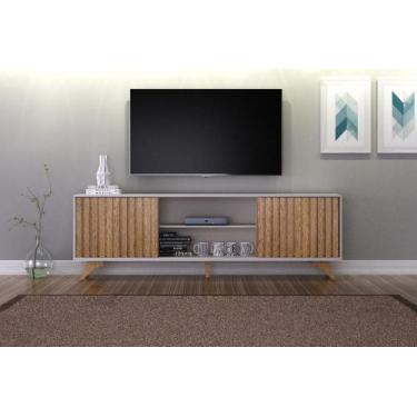 Imagem de Rack para TV até 65 Polegadas 2 Portas Com Ripado Deslizantes Manaus V