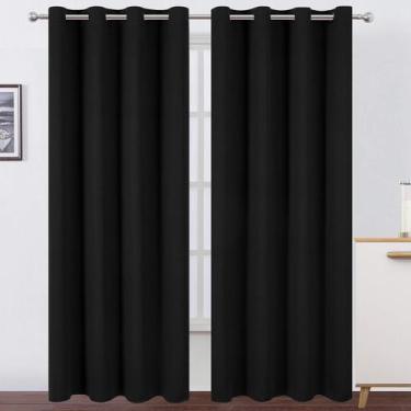 Imagem de Cortinas Blackout LEMOMO Black 132x213cm 2 painéis de poliéster