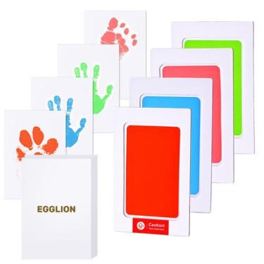 Imagem de Kit de impressão de mãos e pés para bebês sem tinta EGGLION, pacote co