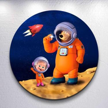 Imagem de Painel Redondo Urso e Menina Mars Capa Sublimada de Festa Tamanho Gran