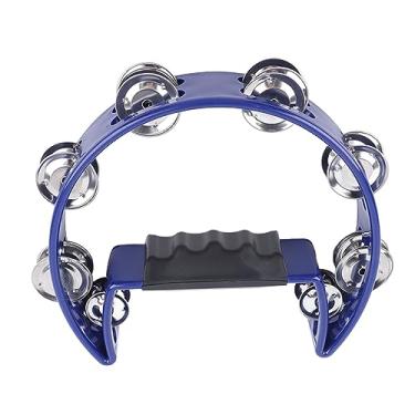 Imagem de WALFRONT Jingles de Percussão Leves Com Som Nítido e Nítido, Pandeiro Preto, Plástico e Aço Inoxidável, Fileira Dupla de Metal, Jingles para Adultos, Crianças, Festas, Eventos