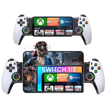Imagem de Wireless Phone Controller for iPhone/Android/Switch 1/2/OLED/iPad Mini With Hall Joystick, LED Mobile Gaming Controller for iOS Support Xbox Cloud, Steam Link, GeForce Now, Arcade,Call of Duty, Roblox