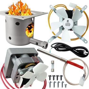 Imagem de dibay Motor Auger, kit de ventilador de indução, panela de queima de fogo e ignição de haste quente para substituição de peças de grelha de pellets de madeira Traeger e Pit Boss