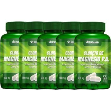 Imagem de Kit 5X Cloreto de Magnesio PA 500mg 60 Cápsulas - Herbamed-Masculino