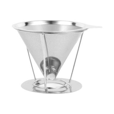 Imagem de Filtro De Café De Aço Inoxidável 800 Mesh Com Suporte Acessórios Para 