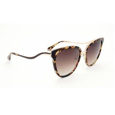Imagem de Óculos Solar Ana Hickmann Ah9325 G22 Marrom Brilho Demi Lente Marrom D
