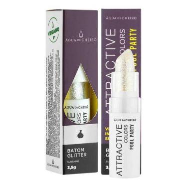 Imagem de Batom Bala Glitter Sunshine Attractive Colors Pool Party Incolor Água 