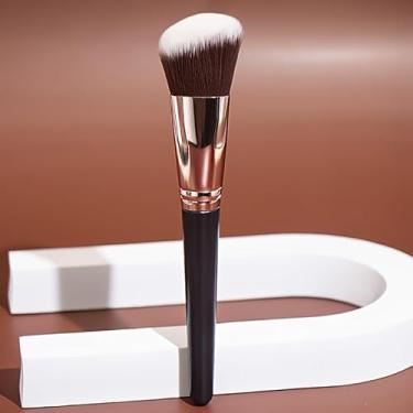 Imagem de Pincel de maquiagem de contorno de mistura, pó líquido de cerdas sintéticas, corretivo, creme cosmético, pincel de maquiagem blush (preto)