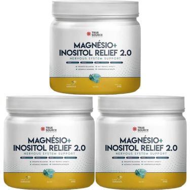 Imagem de Kit 3X True Magnésio + Inositol Relief 2.0 - 375g Maracujá - True Source-Masculino