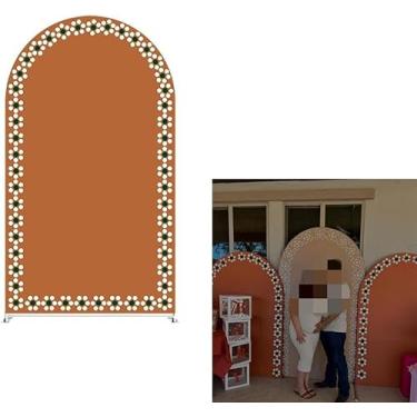 Imagem de Capa de fundo de arco com tema de festa mexicana para chá de bebê, batismo, casamento, evento nupcial, aniversário, decoração de tecido elástico (120 x 220 cm, G3862)