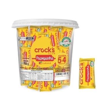 Imagem de Crocks Club – Pote com 54 Paçoquinhas Rolha 14g Tradicional | Sabor Clássico de Amendoim Torrado | Doce Brasileiro Macio e Irresistível para Compartilhar