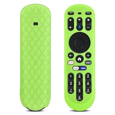 Imagem de ZWP Capa protetora de silicone para controle remoto Xumo Smart TV, Element Pioneer Hisense XUMO TV, capa lavável antiperda - brilha no escuro (verde)
