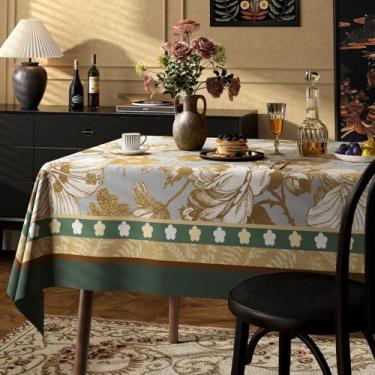 Imagem de Toalha de mesa floral vintage para mesas retangulares estilo francês toalha de mesa rústica, estampa de flores, resistente ao desgaste, vinil impermeável, capa de mesa de PVC para cozinha, acampamento