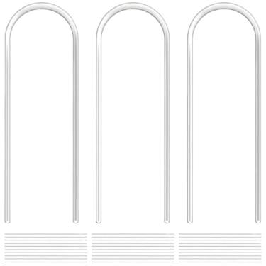 Imagem de LUMINFLY Molduras de suporte para plantas trepadeiras, pacote com 3 treliças de plástico transparente, 40 cm de altura com 30 laços, perfeita para uso interno com hera, pothos, dracaena