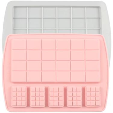 Imagem de EPYHREHM 2 moldes de silicone quebráveis para chocolate para barra energética de proteína