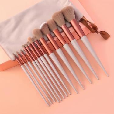 Imagem de Conjunto de pincéis de maquiagem, 10 pincéis veganos profissionais para base, corretivo, sombra e blush, kit de cosméticos completo com estojo de viagem para iniciantes