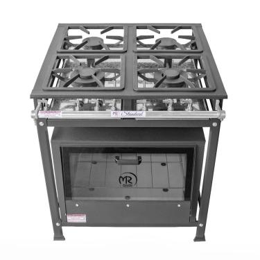 Imagem de Fogão Industrial 4 Bocas 2 Simples A Gás Baixa Pressão Mr Fogões Com Forno P5