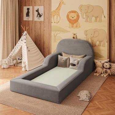 Imagem de Cama Montessoriana Infantil Espuma Proteção Lateral + Colchão - Balaqui Decor Cor:grafite