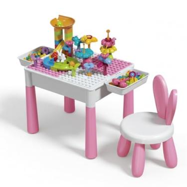 Imagem de Mesinha Infantil Didática com Banquinho e Blocos de Montar