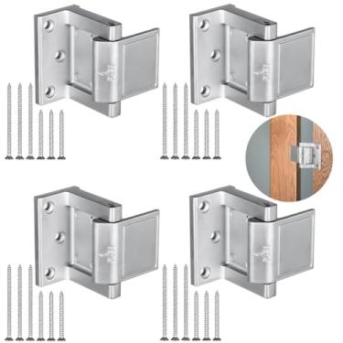 Imagem de Pacote com 4 travas de segurança de porta de liga de zinco, reforço de bloqueio de porta de privacidade, reforço resistente para casa, apartamento, dormitório e hotel